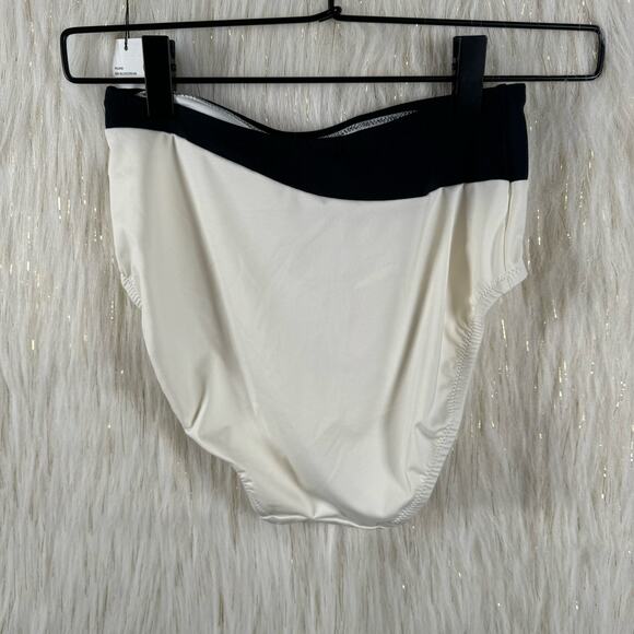 NEW PROENZA SCHOULER Colorblock Bralette Highwaist Bikini Swim Black Cream XS - Picture 7 of 13